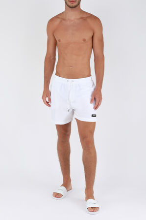 מכנסי בגד ים לבנים עם לוגו CALVIN KLEIN